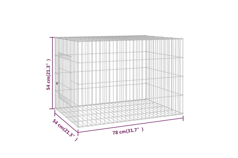 Vidaxl 171567 Rabbit Cage 78x54x54 Cm Galvanised Iron