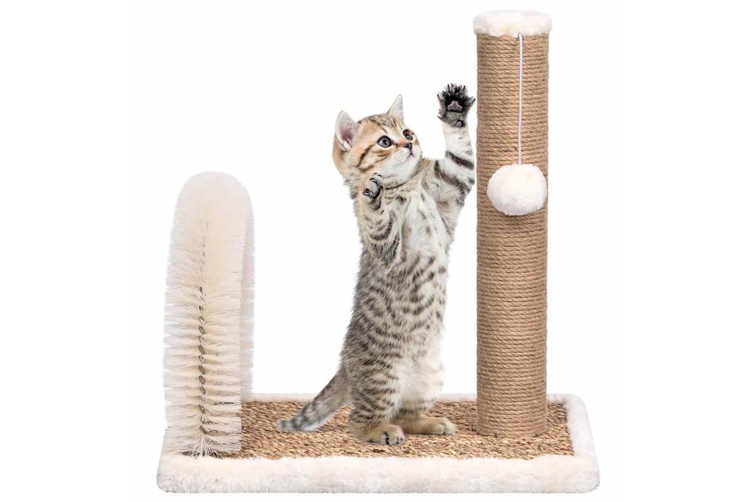 Vidaxl Cat Tree With Arch Grooming Brush And Scratch Post