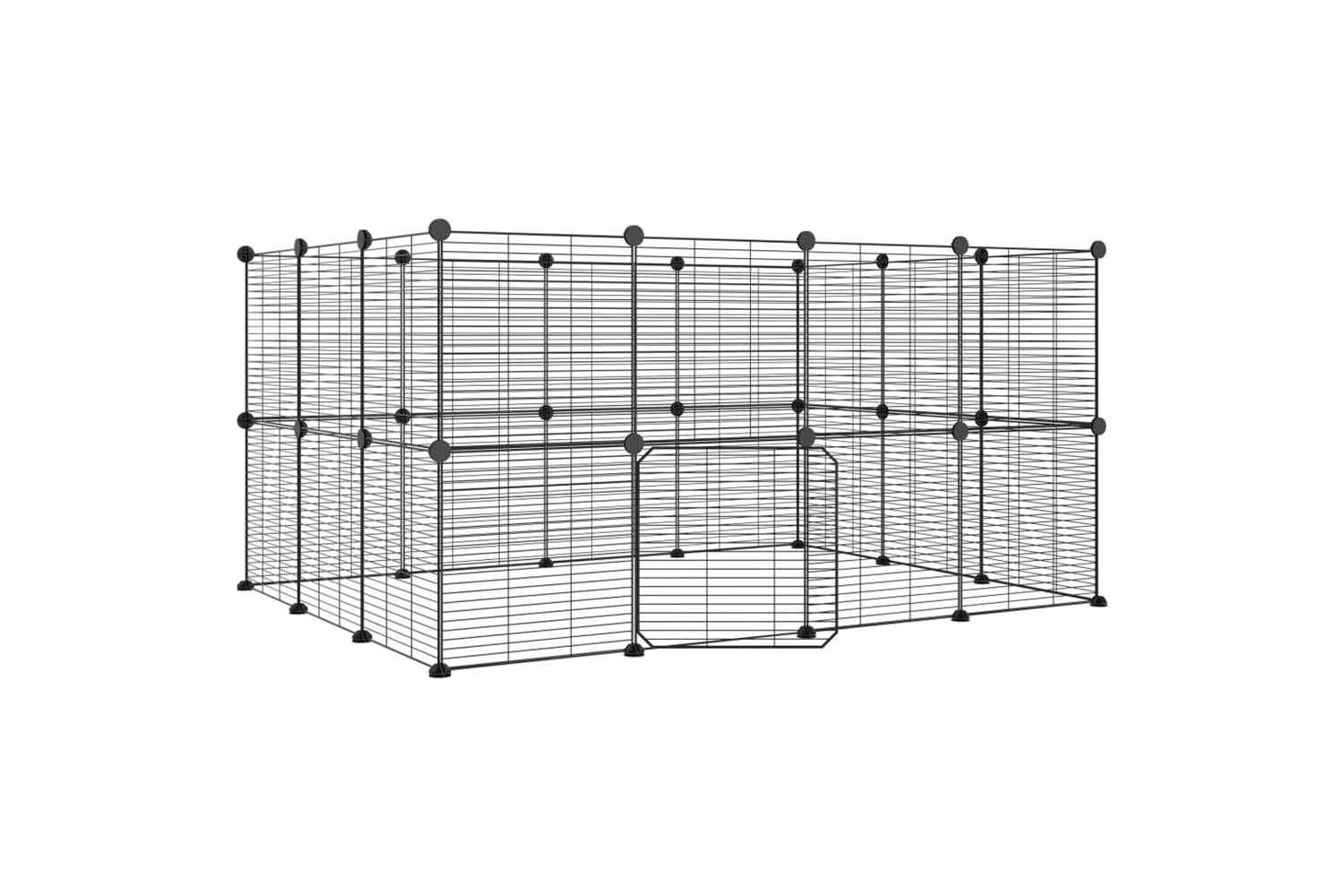 vidaXL 3114044 28-panel Pet Cage With Door Black 35x35cm Steel