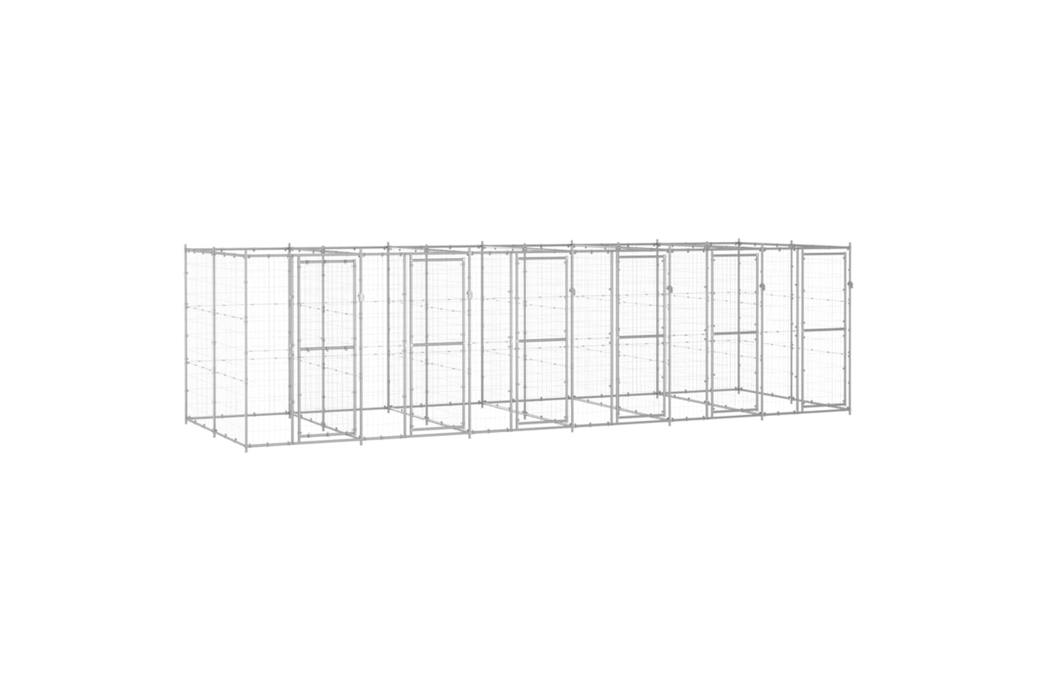 vidaXL 3082286 Outdoor Dog Kennel Galvanised Steel 14.52 M2