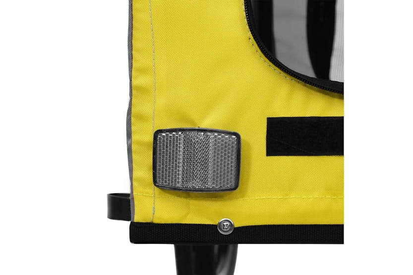 Vidaxl 93868 Pet Bike Trailer Yellow And Grey Oxford Fabric And Iron