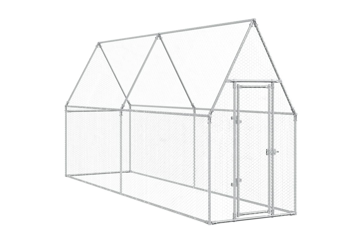Vidaxl Chicken Cage Silver 400x100x190 Cm Galvanised Steel