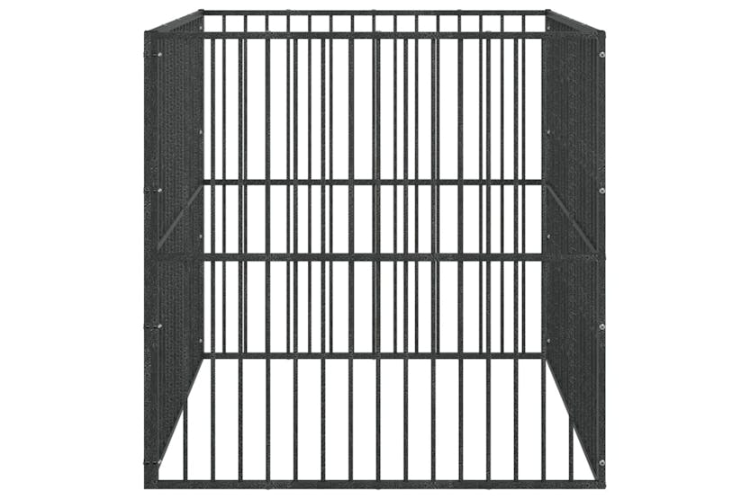 Vidaxl 172209 Dog Playpen 4 Panel Black Galvanised Steel