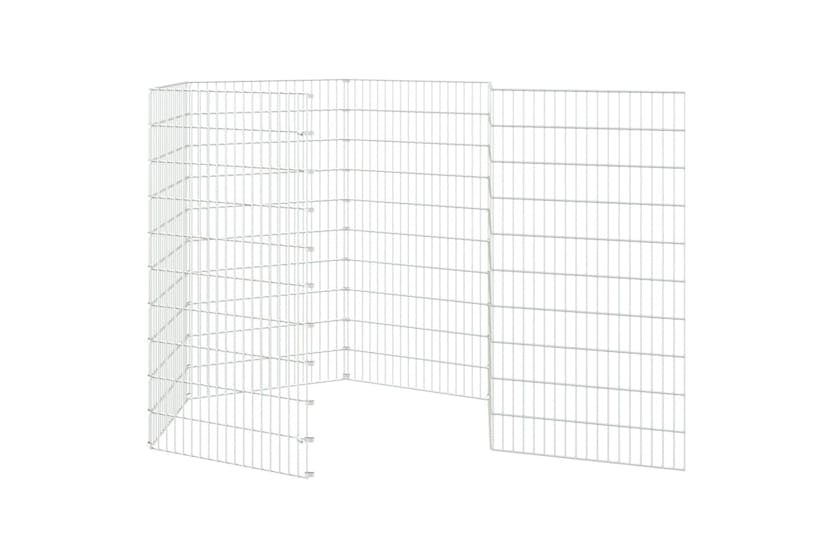 Vidaxl 171581 6-panel Rabbit Cage 54x100 Cm Galvanised Iron