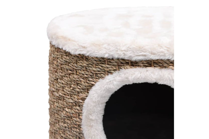 Vidaxl 170970 Cat House With Wooden Legs 41 Cm Seagrass