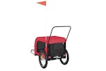 Vidaxl 94027 Pet Bike Trailer Red And Black Oxford Fabric And Iron