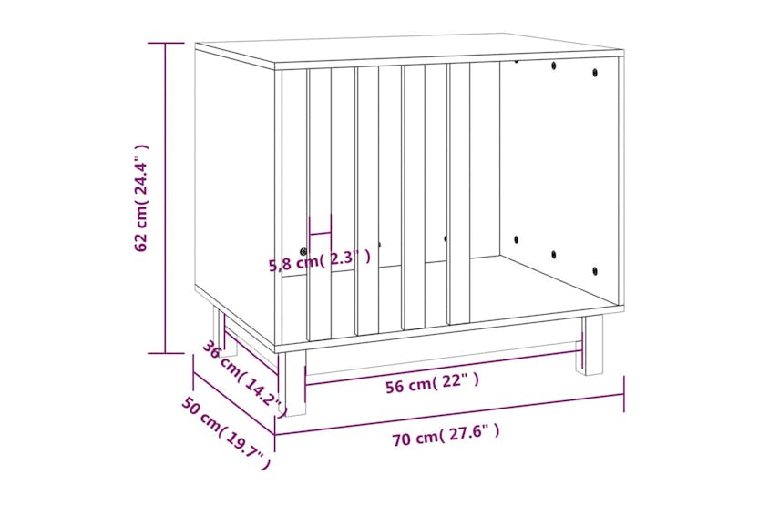 Vidaxl 822481 Dog House 70x50x62 Cm Solid Wood Pine