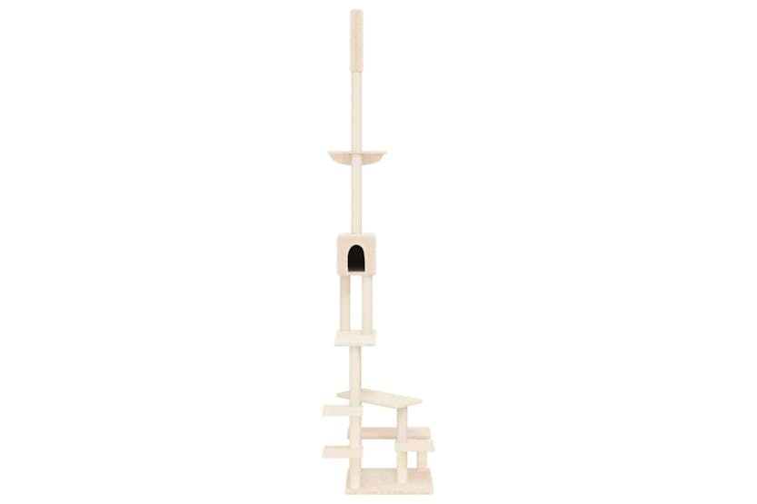 Vidaxl 171714 Floor To Ceiling Cat Tree Cream 268.5-294.5 Cm