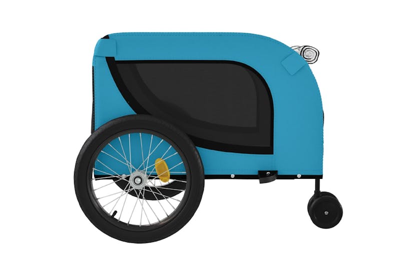 Vidaxl 94030 Pet Bike Trailer Blue And Black Oxford Fabric And Iron