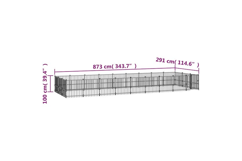 Vidaxl 3124622 Outdoor Dog Kennel Steel 25.4 M2