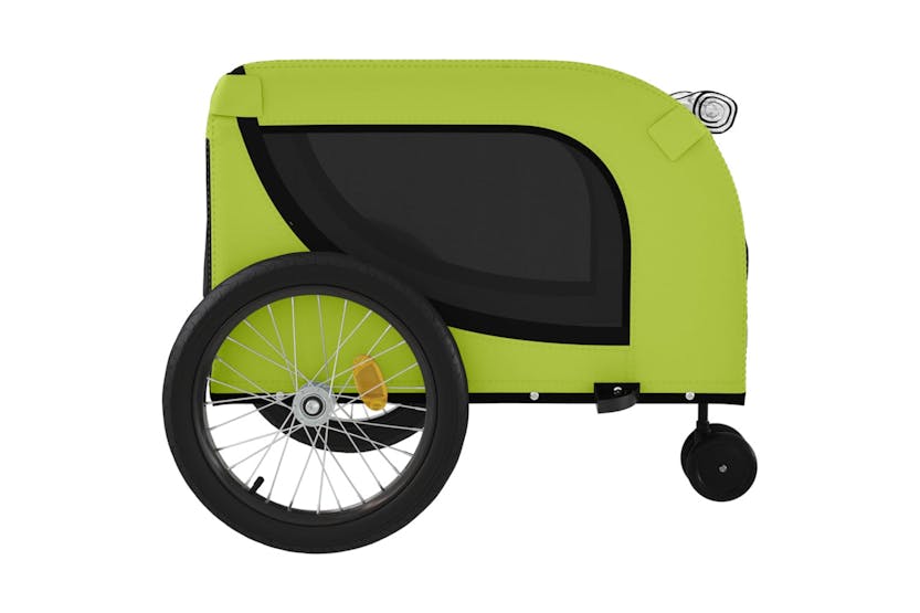 Vidaxl 94032 Pet Bike Trailer Green And Black Oxford Fabric And Iron