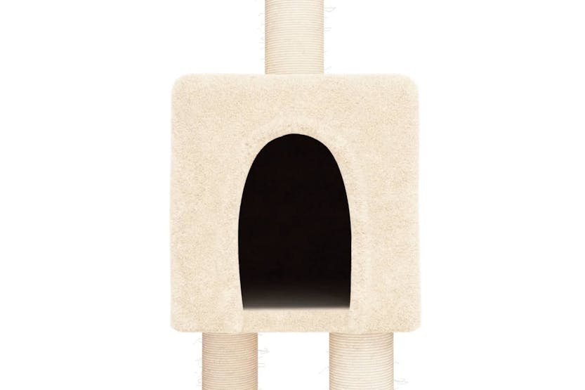 Vidaxl 171714 Floor To Ceiling Cat Tree Cream 268.5-294.5 Cm