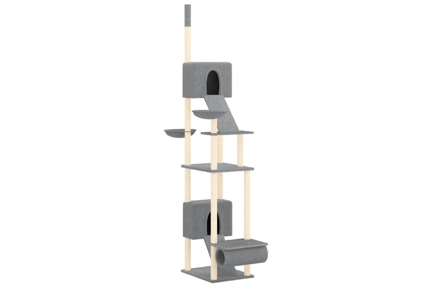 vidaXL 171613 Floor To Ceiling Cat Tree Light Grey 277-303cm