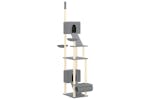 Vidaxl 171613 Floor To Ceiling Cat Tree Light Grey 277-303 Cm