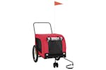 Vidaxl 94027 Pet Bike Trailer Red And Black Oxford Fabric And Iron