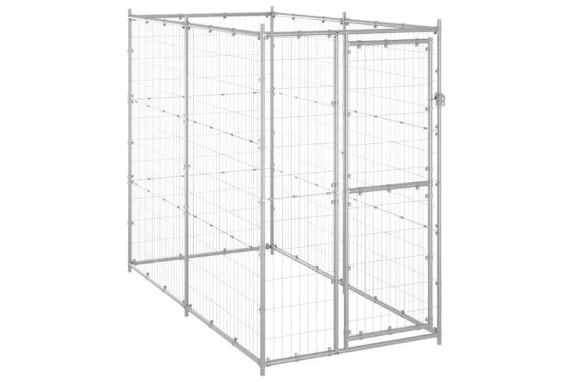 Vidaxl 150801 Outdoor Dog Kennel Galvanised Steel 110x220x180 Cm