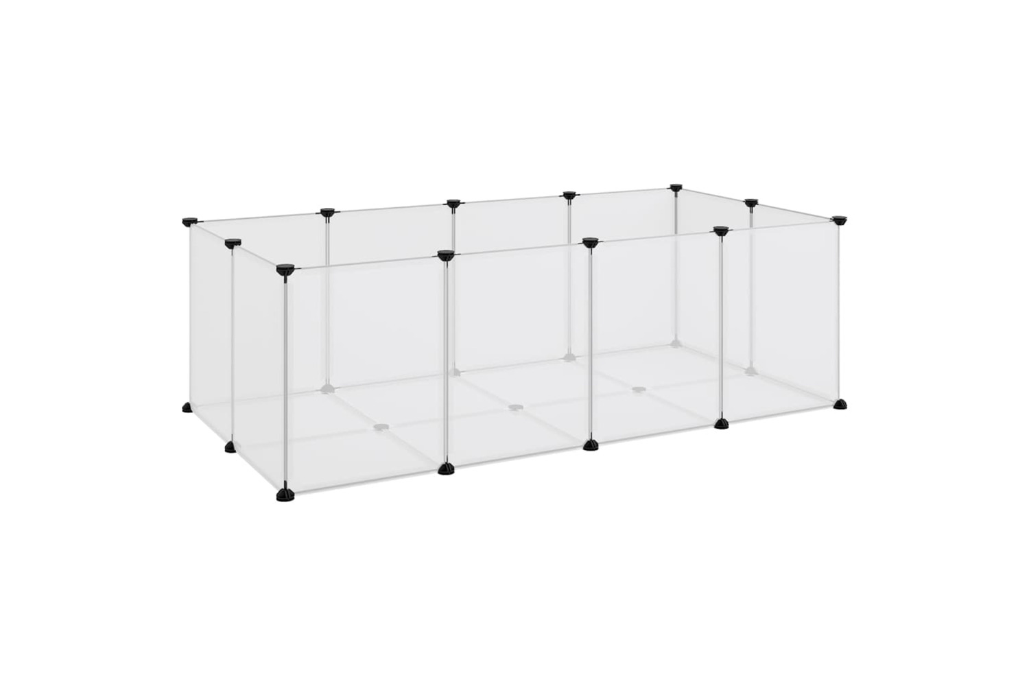 vidaXL 340572 Small Animal Cage Transparent 144x74x46.5cm Pp And Steel