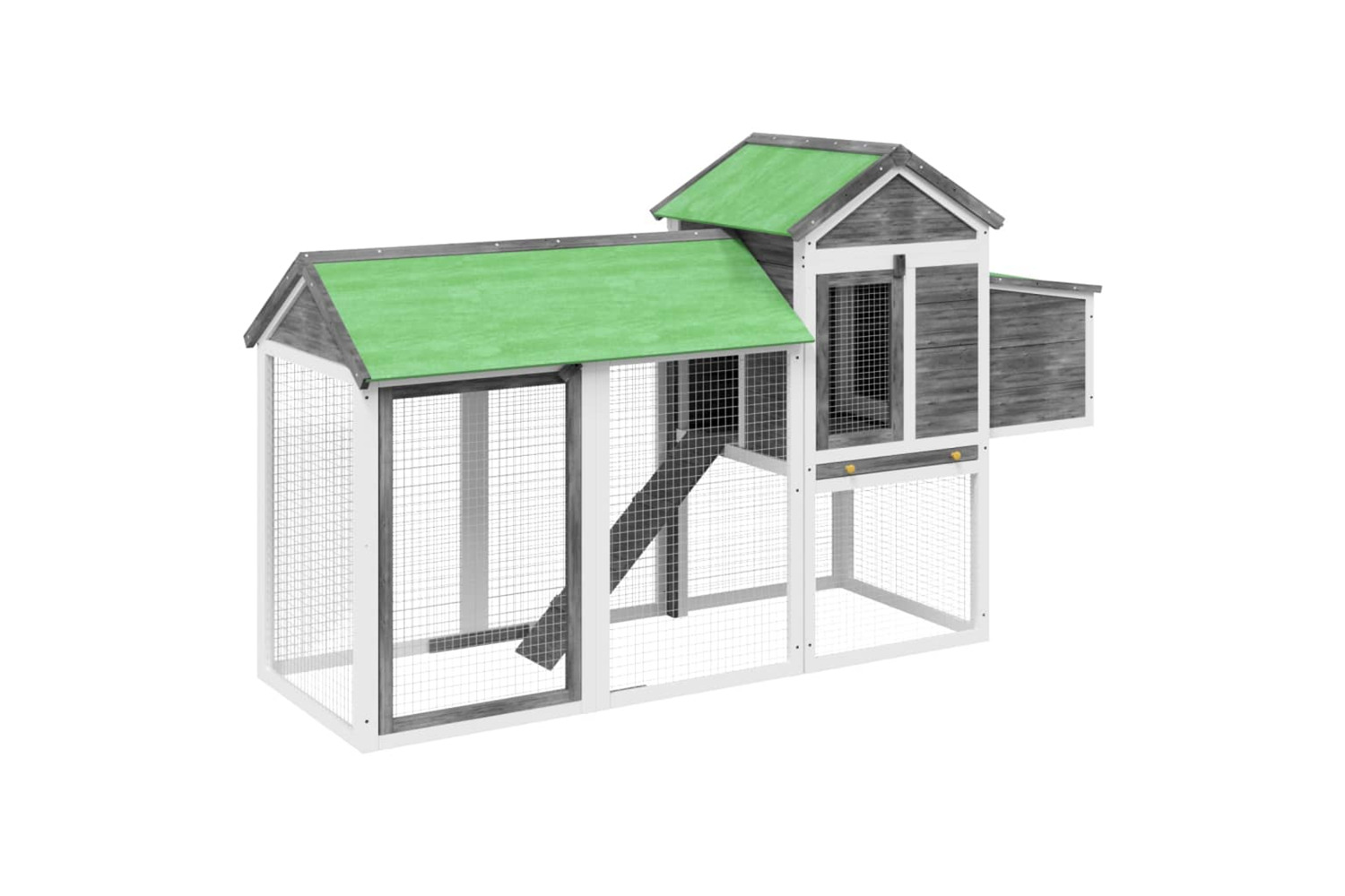 vidaXL 172233 Chicken Coop Grey 193x65x117cm Solid Wood Pine