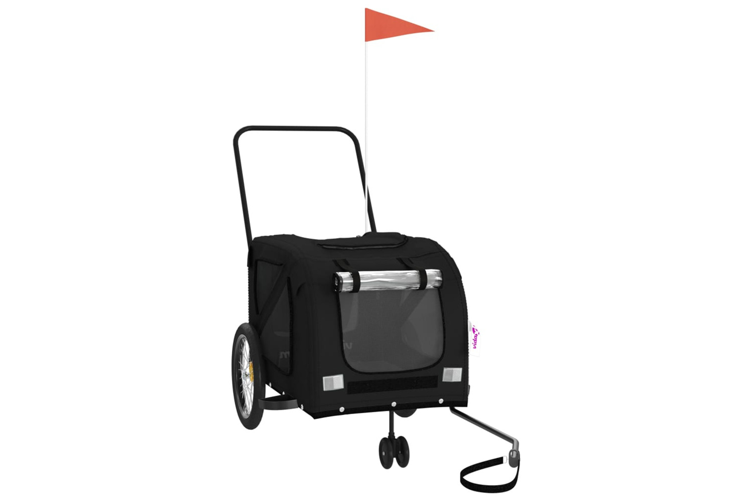 vidaXL 93905 Pet Bike Trailer Black Oxford Fabric And Iron