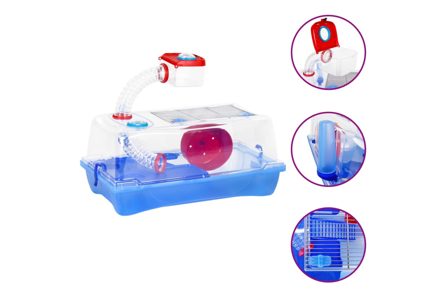 vidaXL 172219 Hamster Cage Blue 57x33x26cm Polypropylene