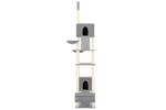 Vidaxl 171613 Floor To Ceiling Cat Tree Light Grey 277-303 Cm