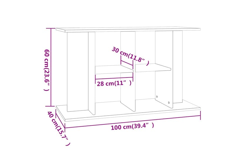 Vidaxl 833586 Aquarium Stand Sonoma Oak 100x40x60 Cm Engineered Wood