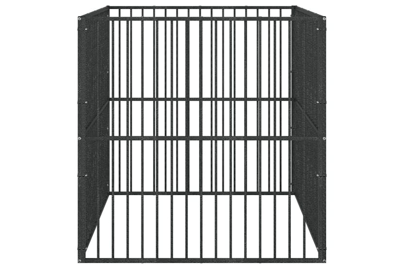 Vidaxl 172209 Dog Playpen 4 Panel Black Galvanised Steel