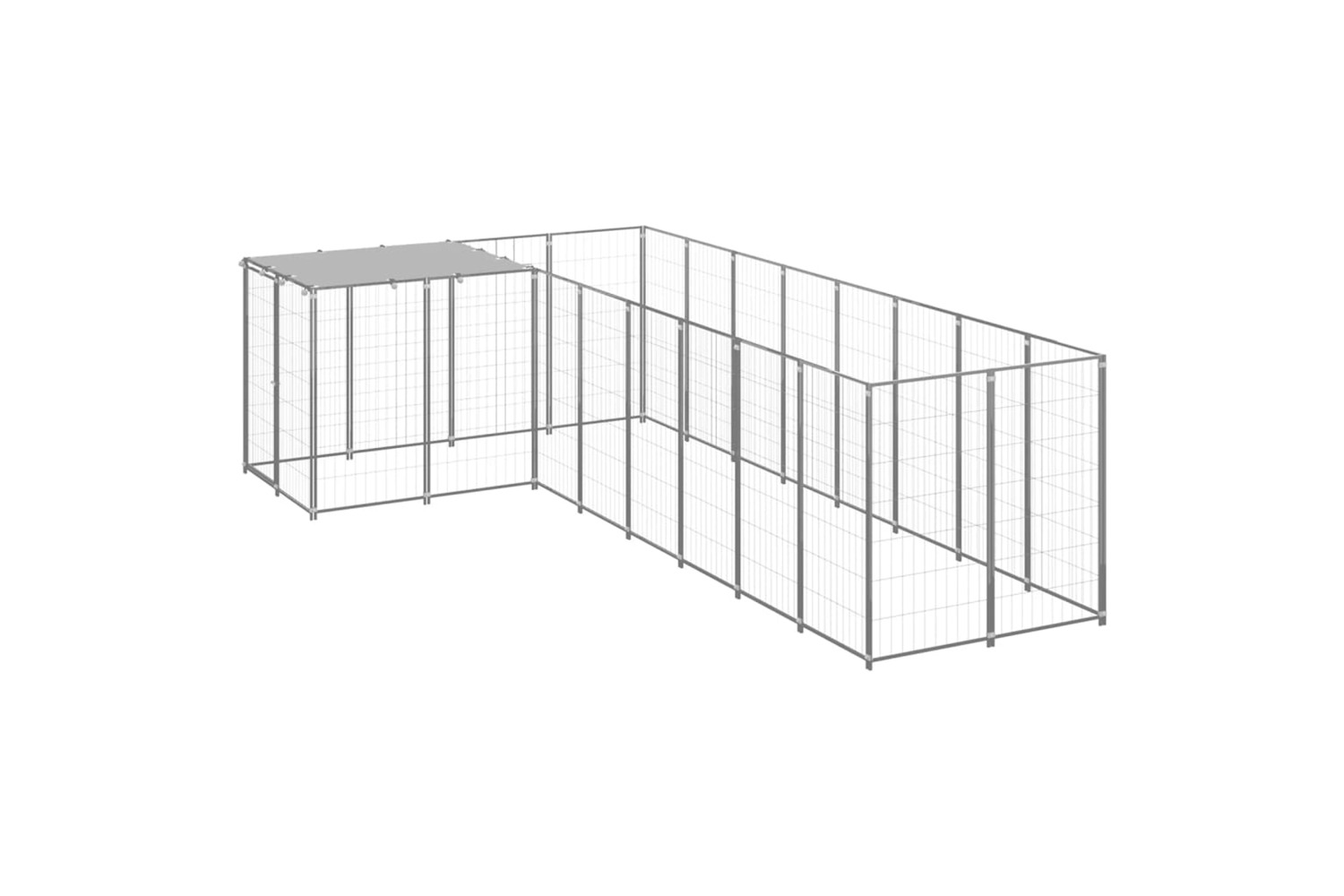 vidaXL 3082231 Dog Kennel Silver 6.05 M2 Steel