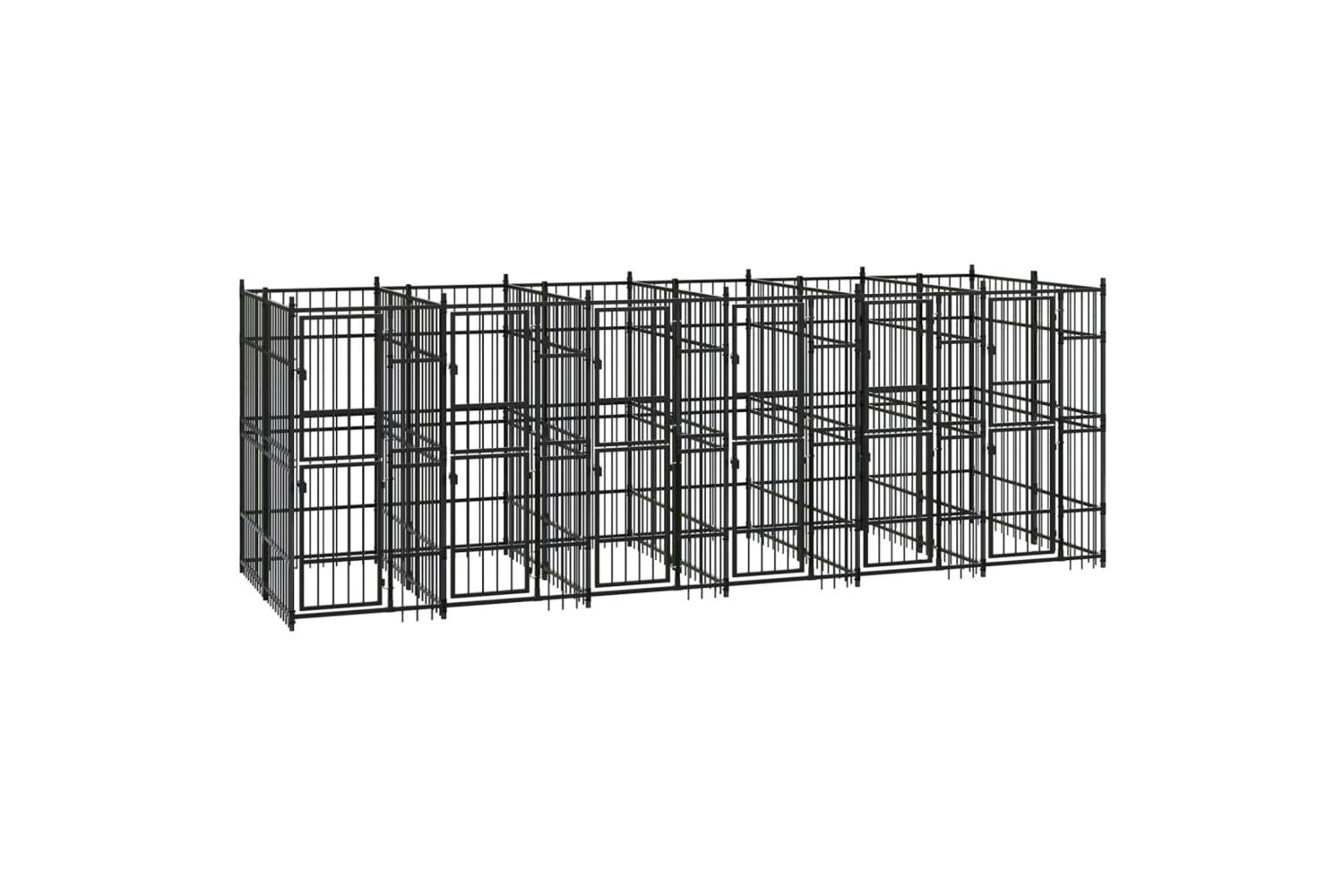 Vidaxl 3097941 Outdoor Dog Kennel Steel 11.06 M2