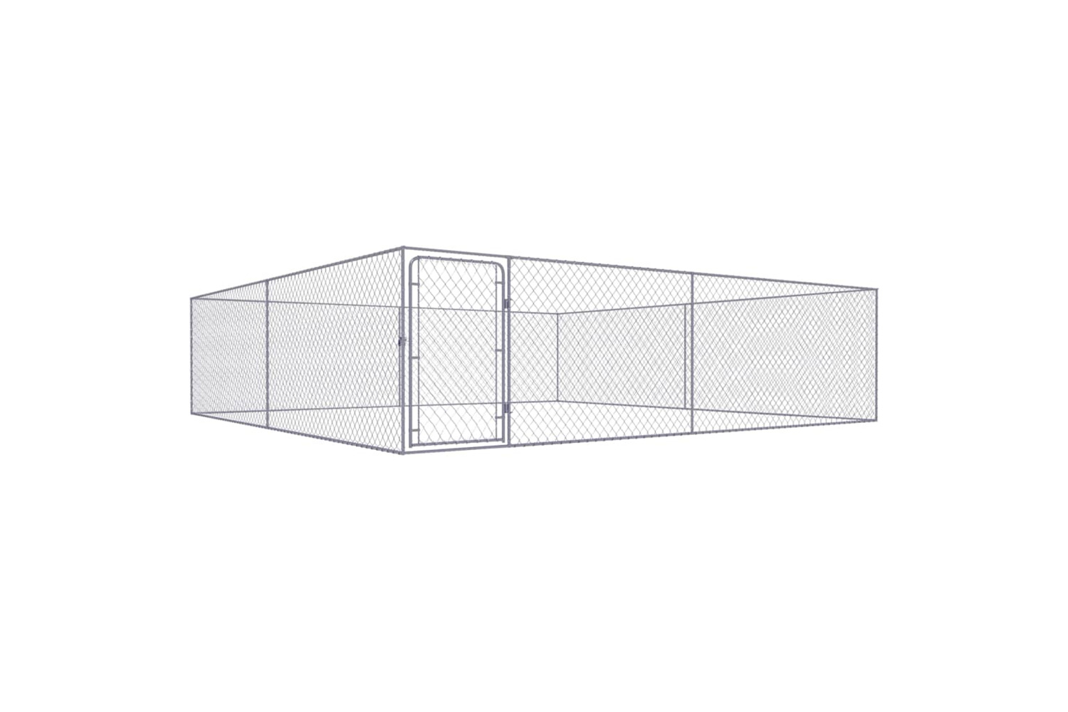 Vidaxl Outdoor Dog Kennel Galvanised Steel 4x4x1 M