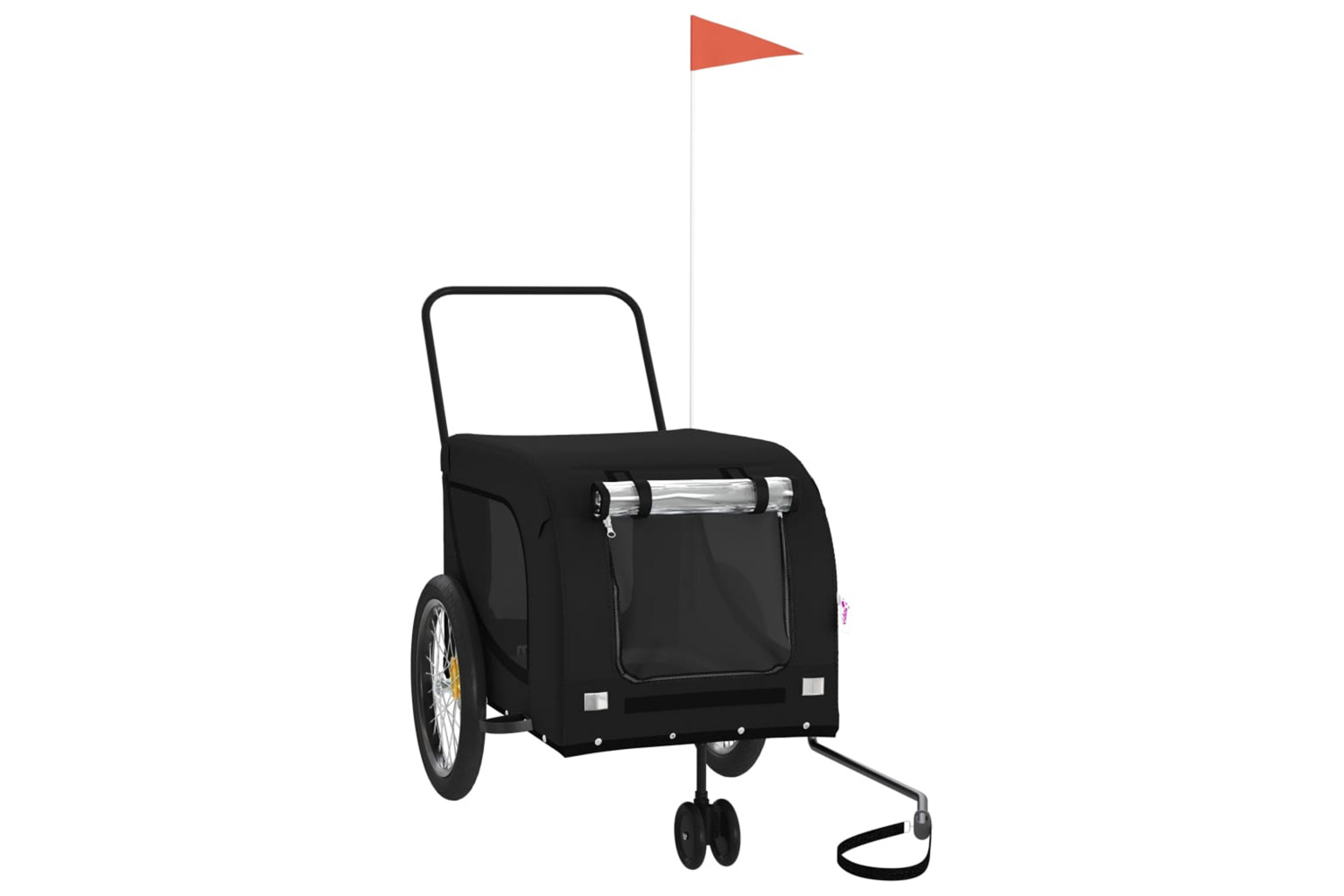 vidaXL 94031 Pet Bike Trailer Black Oxford Fabric And Iron