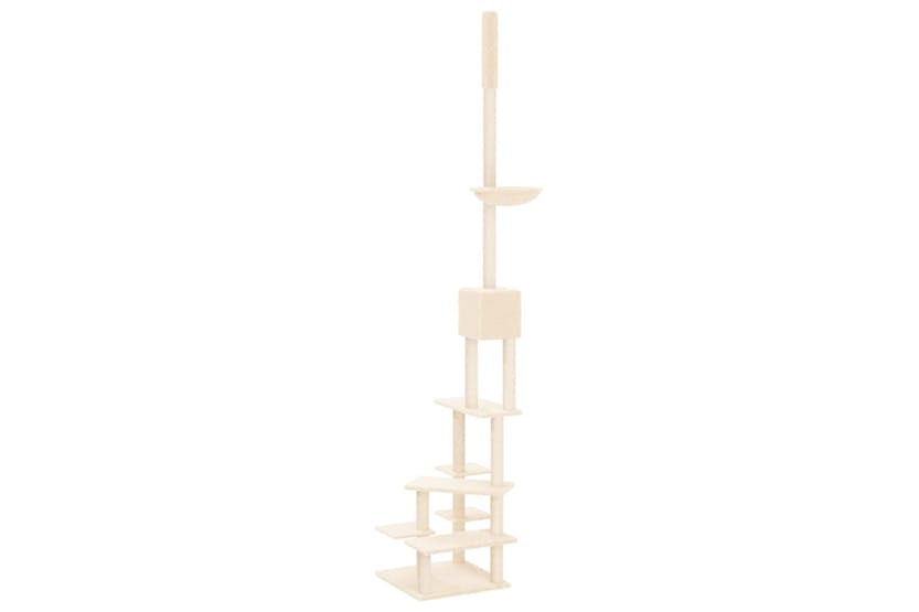 Vidaxl 171714 Floor To Ceiling Cat Tree Cream 268.5-294.5 Cm