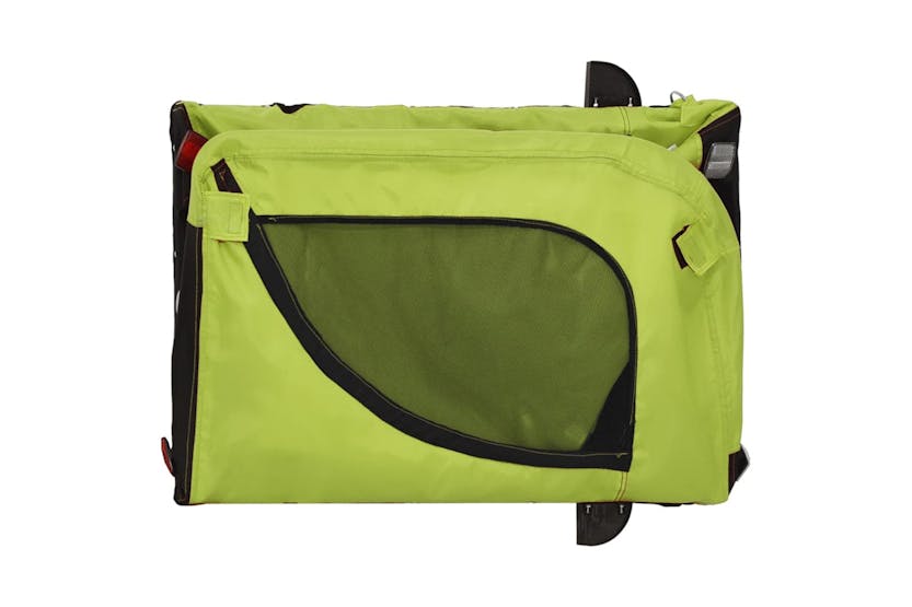 Vidaxl 94032 Pet Bike Trailer Green And Black Oxford Fabric And Iron