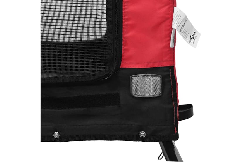 Vidaxl 94027 Pet Bike Trailer Red And Black Oxford Fabric And Iron