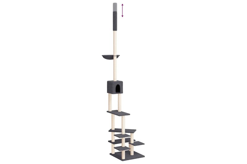 Vidaxl 171716 Floor To Ceiling Cat Tree Dark Grey 268.5-294.5 Cm