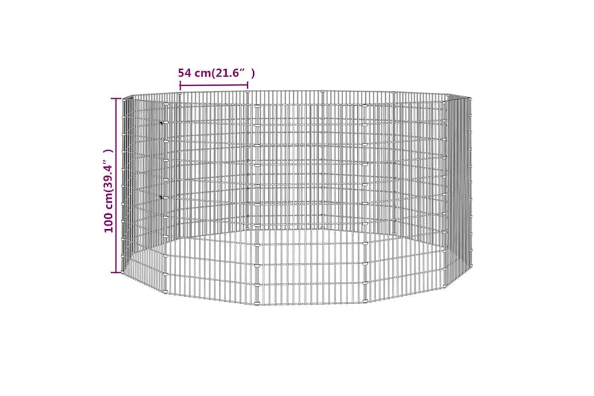 Vidaxl 171584 12-panel Rabbit Cage 54x100 Cm Galvanised Iron