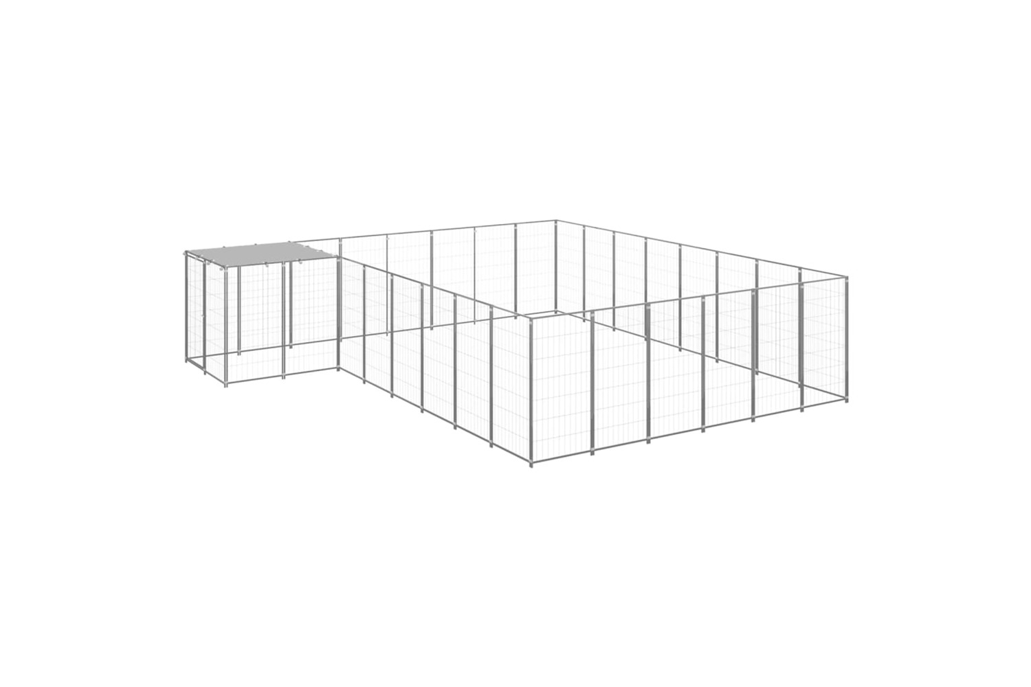vidaXL 3082233 Dog Kennel Silver 15.73 M2 Steel