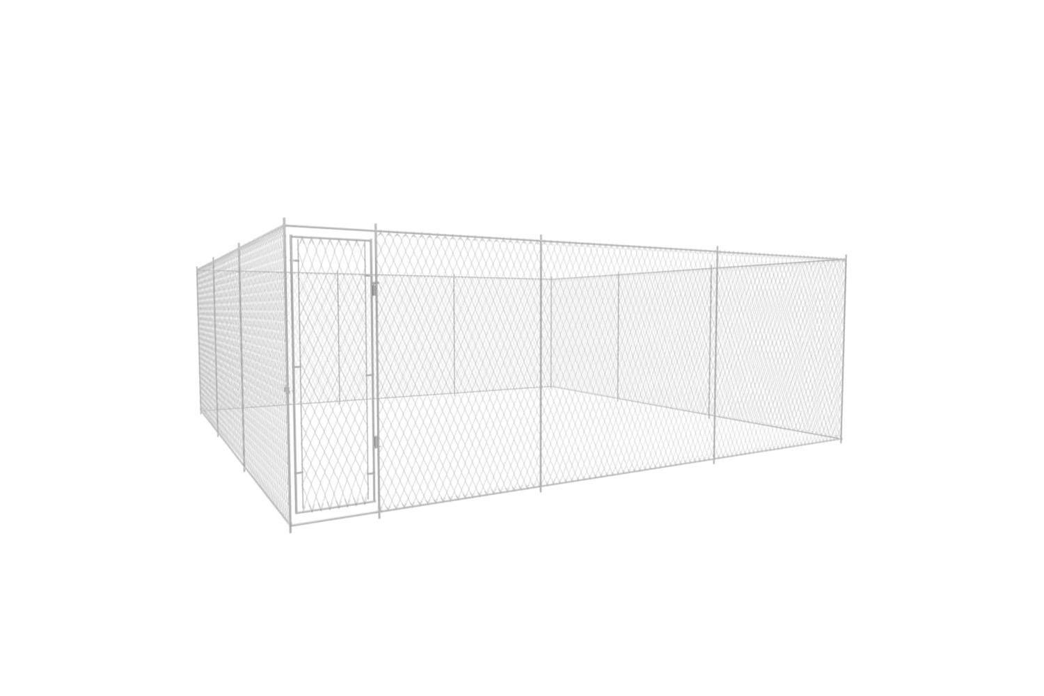 Vidaxl Outdoor Dog Kennel Galvanised Steel 570x570x185 Cm