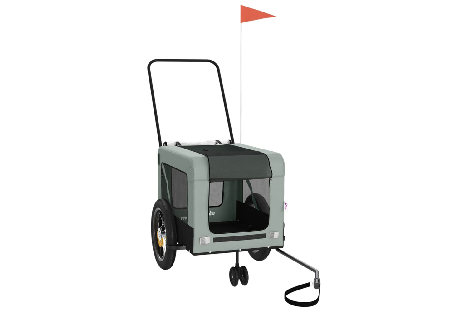 vidaXL 93930 Pet Bike Trailer Grey And Black Oxford Fabric And Iron