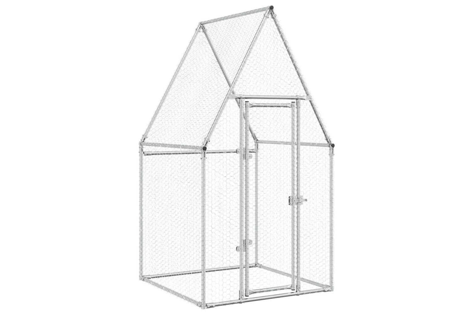 Vidaxl Chicken Cage Silver 100x100x190 Cm Galvanised Steel