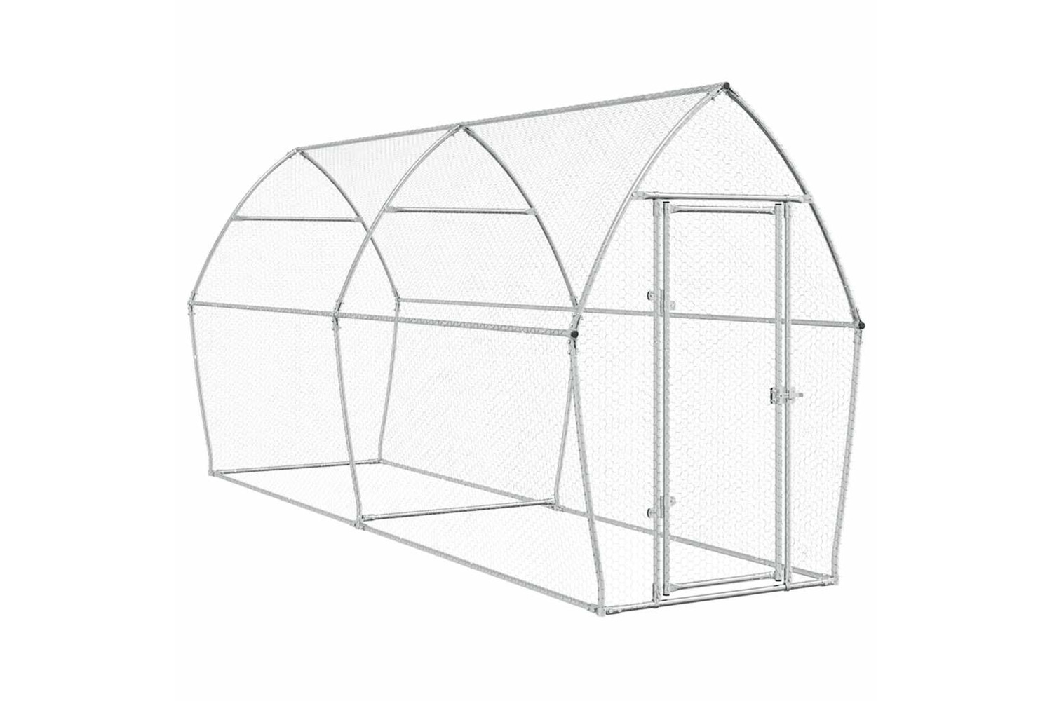 Vidaxl Chicken Cage Silver 400x105x182 Cm Galvanised Steel