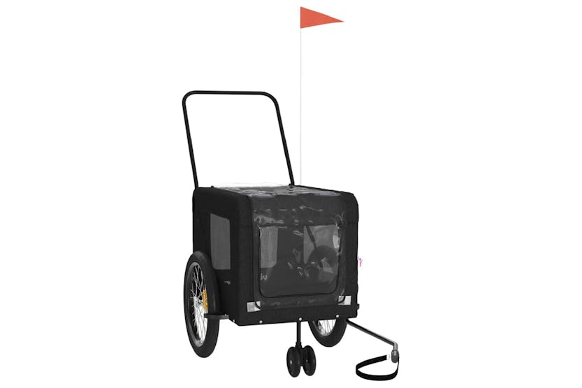 Vidaxl 93947 Pet Bike Trailer Black Oxford Fabric And Iron