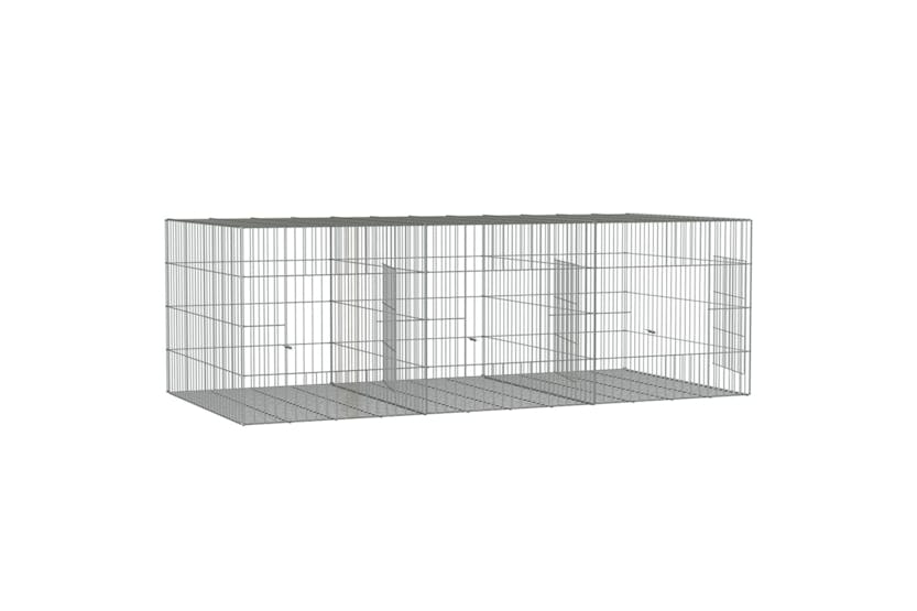 Vidaxl 171569 3-panel Rabbit Cage 163x79x54 Cm Galvanised Iron