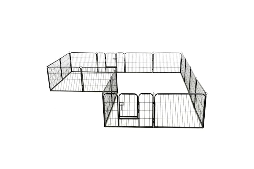 Vidaxl 275492 Dog Playpen 16 Panels Steel 60x80 Cm Black