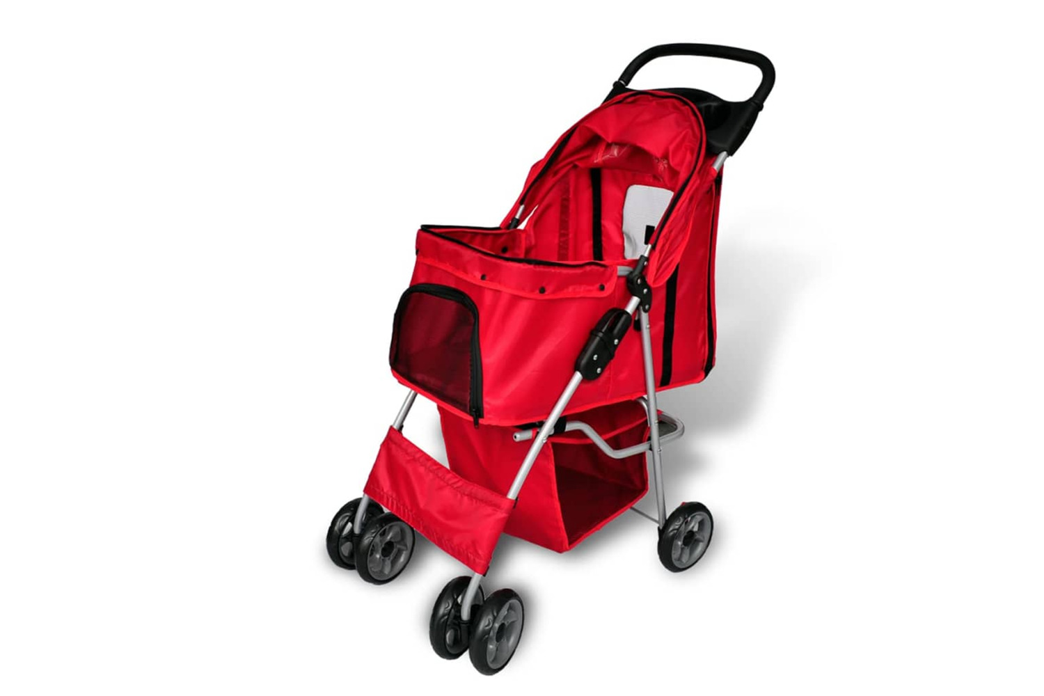 vidaXL 170055 Folding Pet Stroller Dog/cat Travel Carrier Red