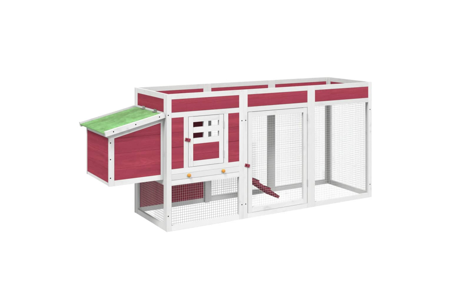 vidaXL 172239 Chicken Coop Red 204x50x84cm Solid Wood Pine