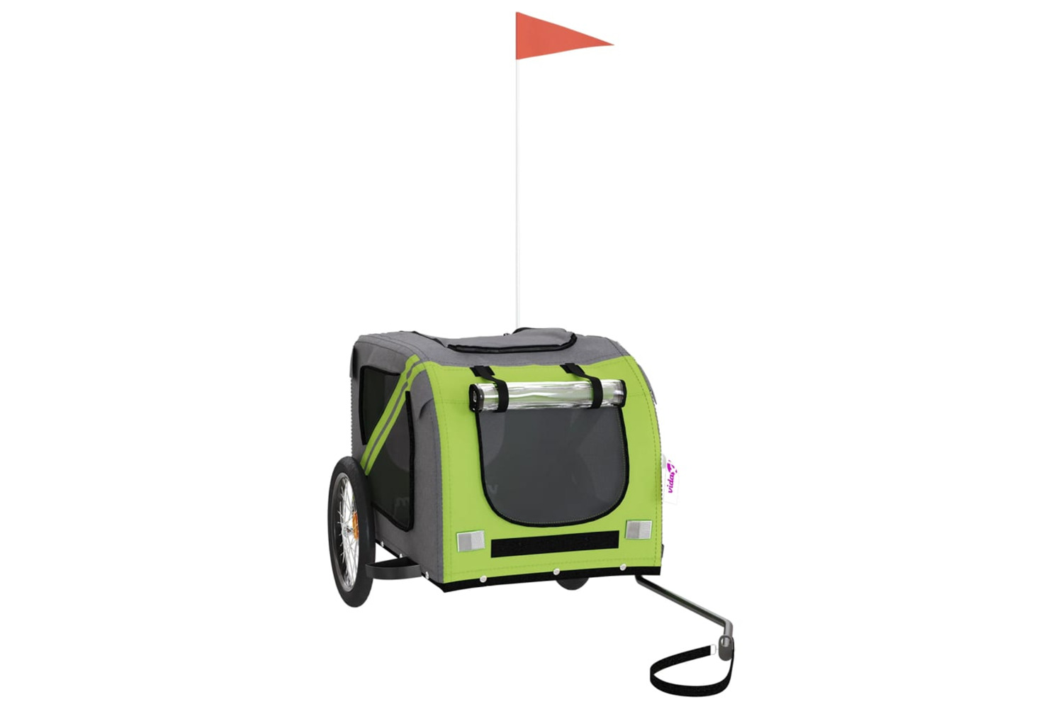 vidaXL 93885 Pet Bike Trailer Green And Grey Oxford Fabric And Iron