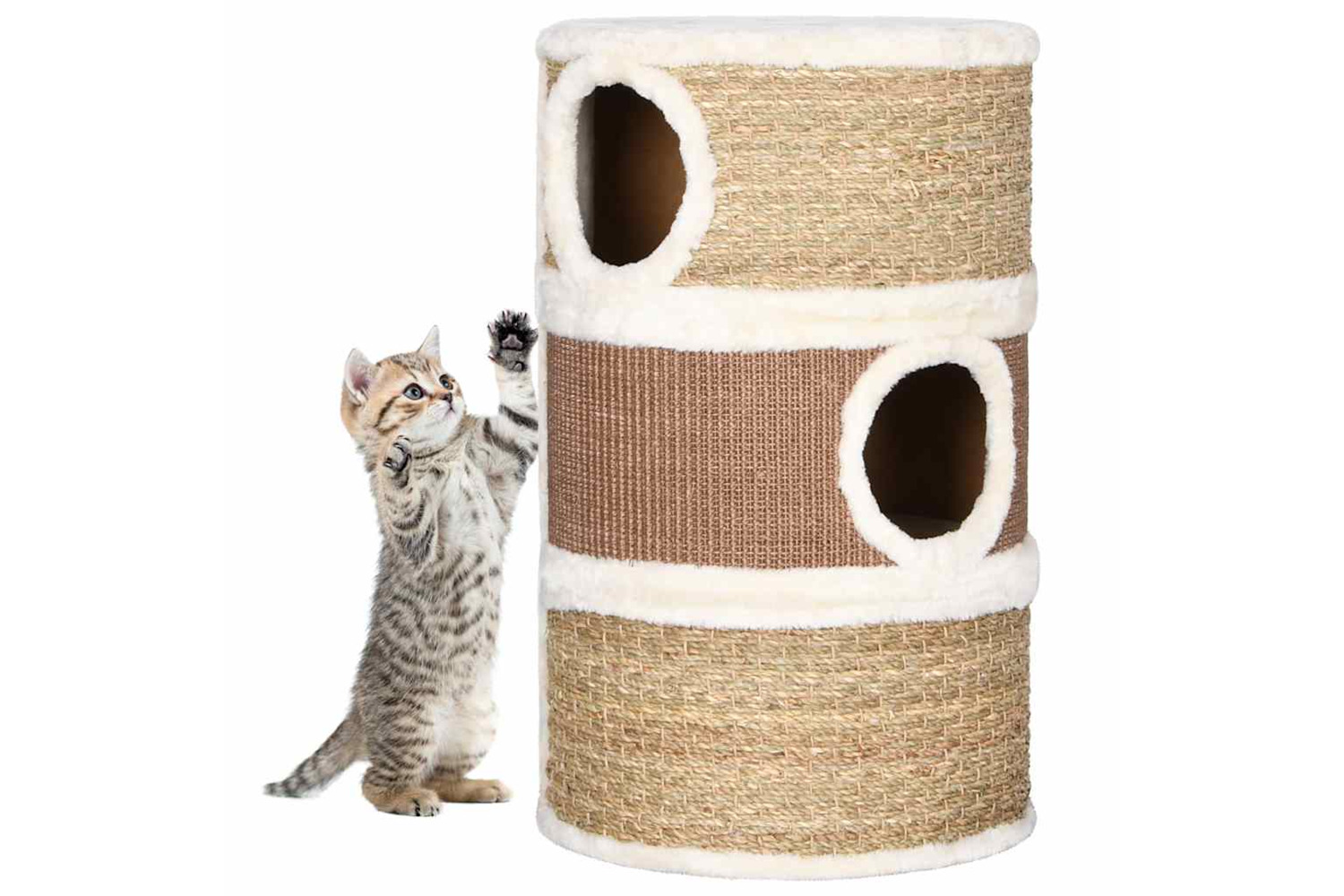 Vidaxl Cat Scratching Barrel 60 Cm Seagrass