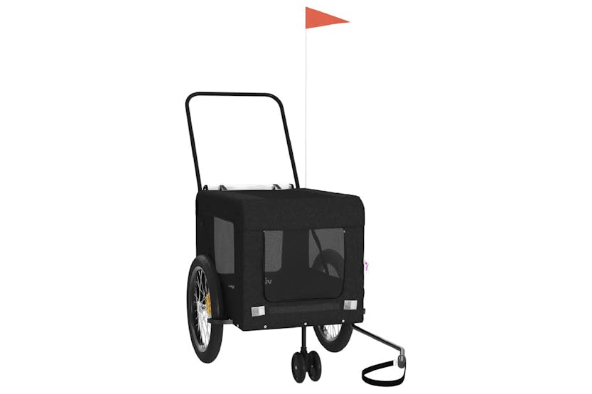 Vidaxl 93947 Pet Bike Trailer Black Oxford Fabric And Iron