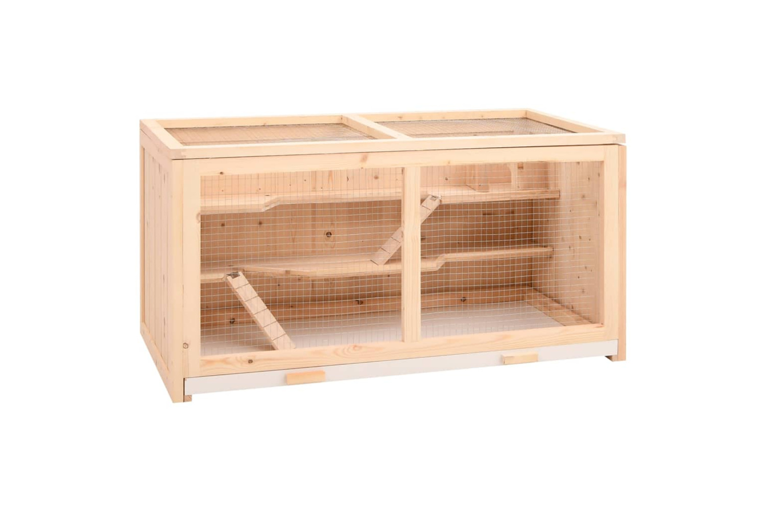 vidaXL 172381 Hamster Cage 89.5x45x45cm Solid Wood Fir